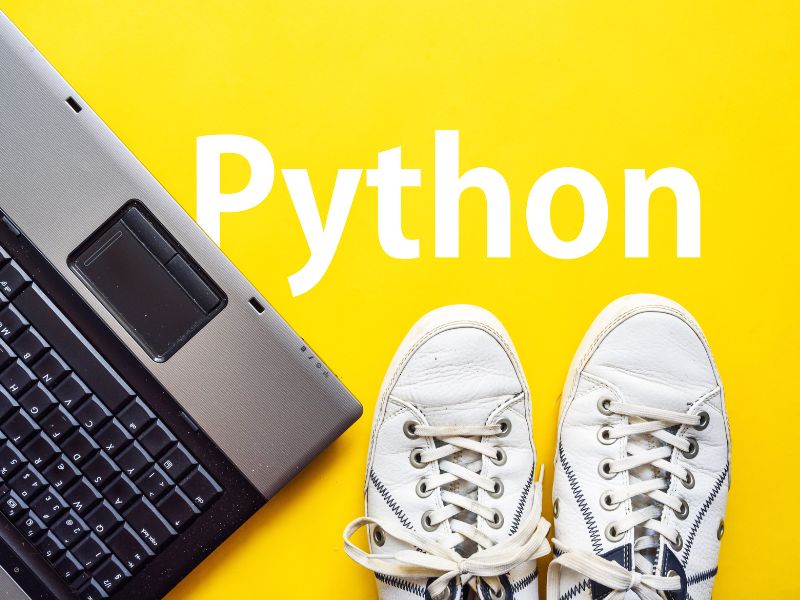 Python, shoes and laptop